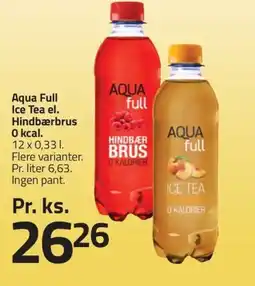 Fleggaard AQUA Full ice tea el. hindbærbrus o kcal. erbjuda