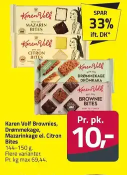 Fleggaard Karen volf brownies, drømmekage, mazarinkage el. citron bites erbjuda