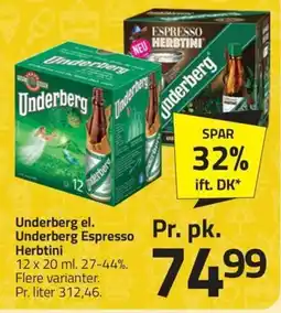 Fleggaard Underberg el. underberg espresso herbtini erbjuda