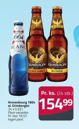 Fleggaard Kronenbourg 1664 el. grimbergen erbjuda