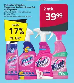 Fleggaard VANISH Forbehandler, tæpperens, pretreat power gel el. degreaser erbjuda