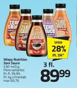 Fleggaard WISPY Nutrition zero sauce erbjuda