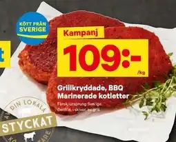 City Gross Grillkryddade, BBQ Marinerade kotletter erbjuda