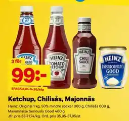 City Gross Ketchup, Chilisås, Majonnäs erbjuda