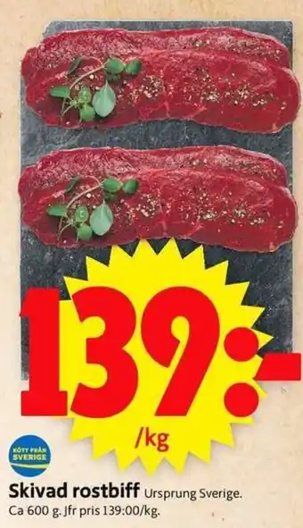 Skivad rostbiff 1kg