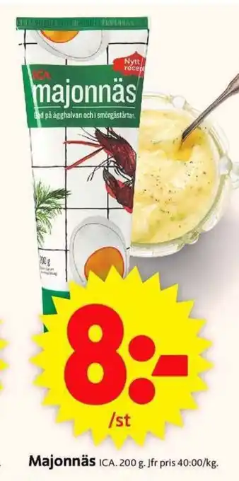 ICA Supermarket Majonnäs 200g erbjuda