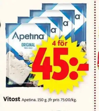 ICA Supermarket Vitost 4x150g erbjuda