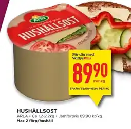Willys ARLA Hushållsost erbjuda