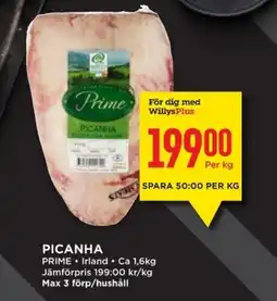 Willys PRIME Picanha erbjuda