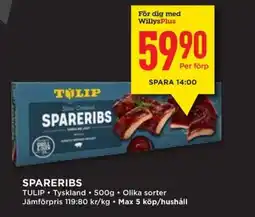 Willys TULIP Spareribs erbjuda