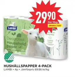 Willys LAMBI Hushållspapper 4-pack erbjuda