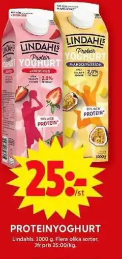 ICA Maxi LINDAHLS Proteinyoghurt erbjuda