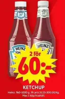 ICA Maxi HEINZ Ketchup erbjuda