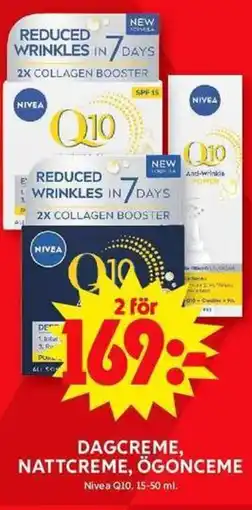 ICA Maxi NIVEA Q10 Dagcreme, nattcreme, ögonceme erbjuda