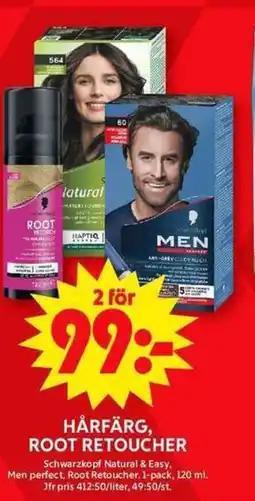 ICA Maxi Schwarzkopf Hårfärg, root retoucher erbjuda