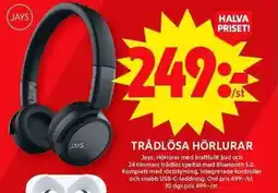 ICA Maxi JAYS Trådlösa hörlurar erbjuda