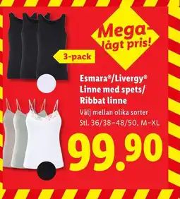 Lidl EsmaraⓇ/Livergy® Linne med spets/ Ribbat linne erbjuda