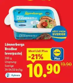 Lidl Lönneberga bredbar leverpastej erbjuda