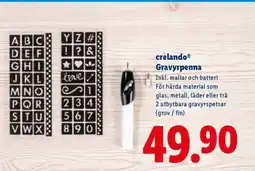 Lidl crelando Gravyrpenna erbjuda