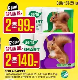 ÖoB SERLA PAPPER erbjuda