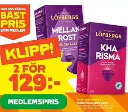 Stora Coop Kaffe/ekologiskt kaffe Löfbergs erbjuda