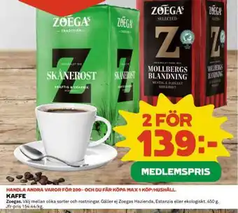 Coop Zoégas kaffe erbjuda