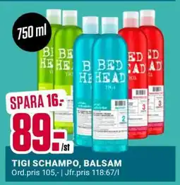 ÖoB TIGI Schampo, Balsam erbjuda