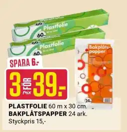 ÖoB PLASTFOLIE & BAKPLÅTSPAPPER erbjuda
