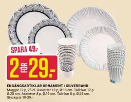 ÖoB ENGÅNGSARTIKLAR ORNAMENT / SILVERRAND erbjuda