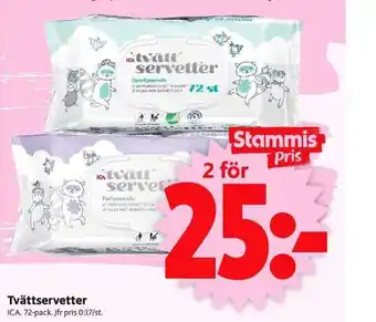 Tvättservetter 2x72-pack