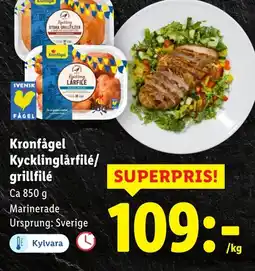Lidl Kronfågel Kycklinglårfilé/ grillfilé erbjuda