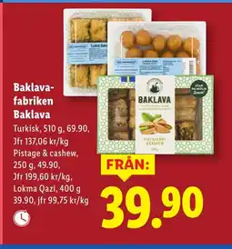 Lidl Baklava- fabriken Baklava erbjuda