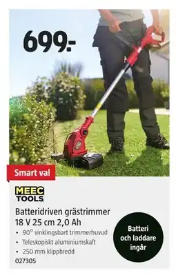 Jula Batteridriven grästrimmer 18 V 25 cm 2,0 Ah erbjuda