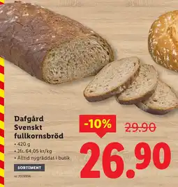 Lidl Dafgård Svenskt fullkornsbröd erbjuda