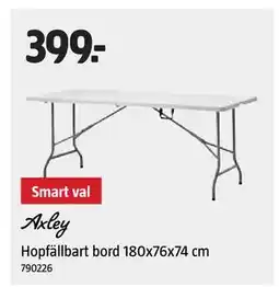 Jula Hopfällbart bord 180x76x74 cm erbjuda