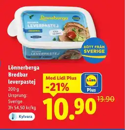 Lidl Lönnerberga Bredbar leverpastej erbjuda