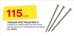 Byggmax Trådspik VFZ 75x2,8 250 st erbjuda