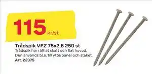 Byggmax Trådspik VFZ 75x2,8 250 st erbjuda
