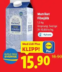 Lidl MATRIKET Filmjölk erbjuda