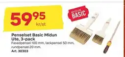 Byggmax Penselset Basic Midun Ute, 3-pack erbjuda