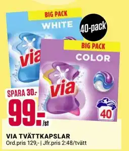 ÖoB VIA TVÄTTKAPSLAR erbjuda