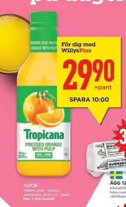 Willys Hemma JUICE erbjuda