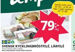 Tempo SVENSK KYCKLINGBRÖSTFILÉ, LÅRFILÉ erbjuda