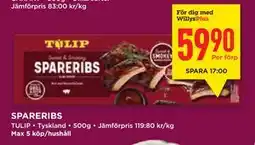 Willys Hemma SPARERIBS erbjuda