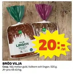 Coop Daglivs BRÖD VILJA erbjuda