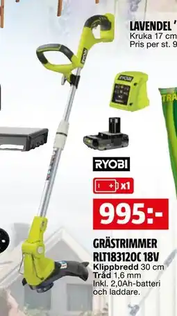 Bauhaus GRÄSTRIMMER RLT183120C 18V erbjuda