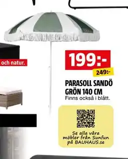 Bauhaus PARASOLL SANDÖ GRÖN 140 CM erbjuda