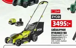 Bauhaus GRÄSKLIPPARE RY18LMX33 18V erbjuda
