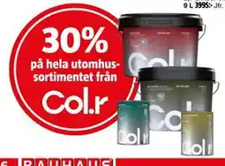 30% på hela utomhussortimentet från Col.r
