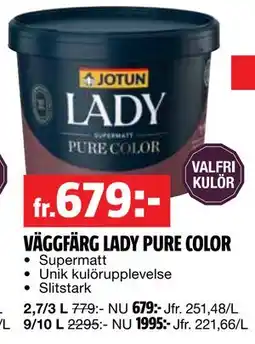 Bauhaus VÄGGFÄRG LADY PURE COLOR erbjuda